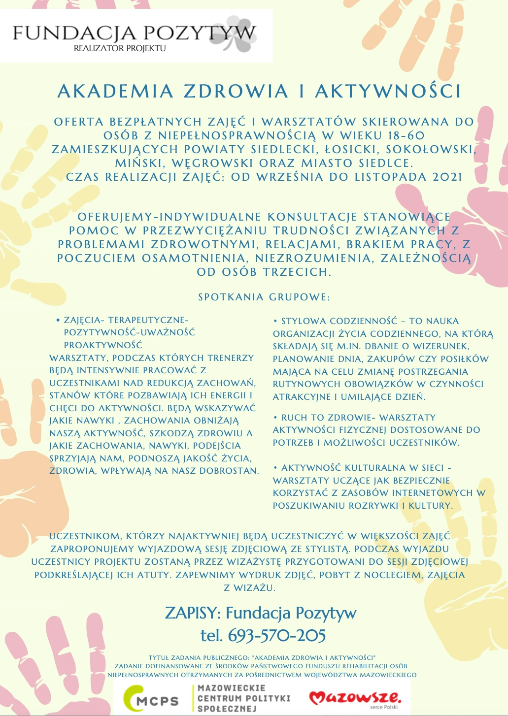Plakat akademia zdrowia i aktywnosci